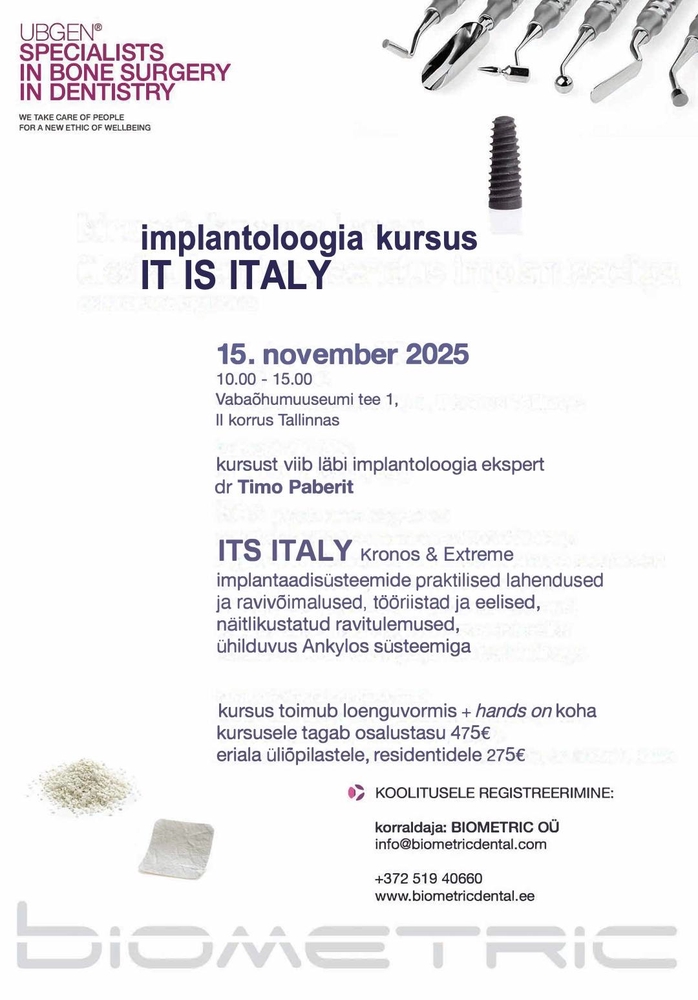 Implantoloogia kursus “IT IS ITALY”