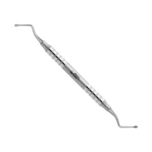 930-00F-Scharfer-Loeffel-Hemingway-2-6-2-6-mm-leicht-doppelendig-ergonomische-Dentalinstrumente-Frauen
