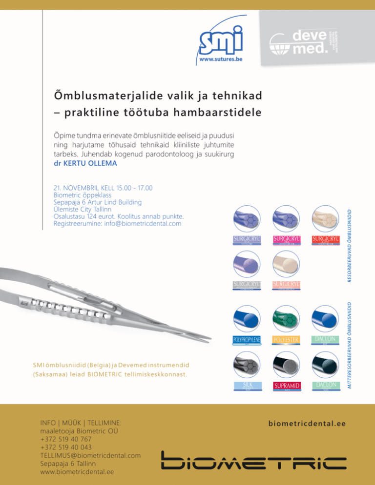 Koolitus “Õmblusmaterjalide valik ja tehnikad”