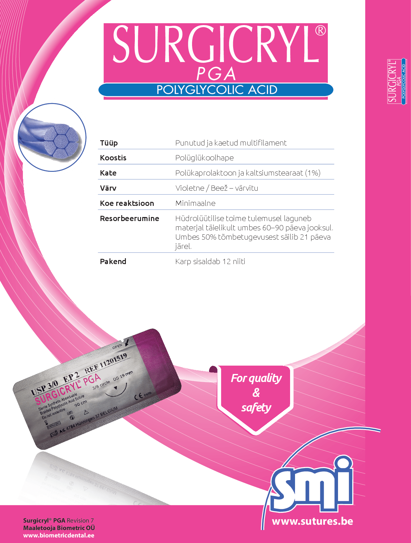 SMI Dental Surgicryl PGA EE Biometric