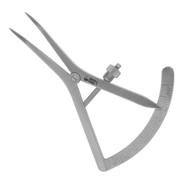 2406-22-Messzirkel-Castroviejo-9-cm-abgewinkelt-0-40-mm-ergonomische-Dentalinstrumente-fuer-Frauen