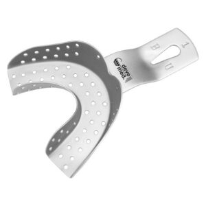 5251-Abdruckloeffel-1-fuer-bezahnte-Unterkiefer-perforiert-ergonomische-Dentalinstrumente-Frauen