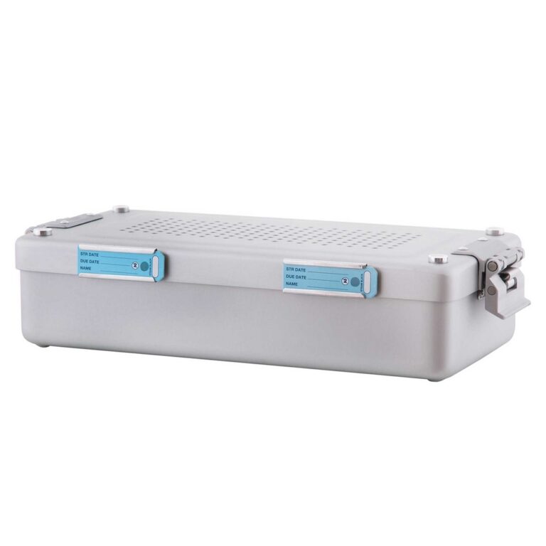8100-20-GPM-Mini-Container-310x135x70-silber-Oben-und-unten-perforiert-Dentalinstrumente