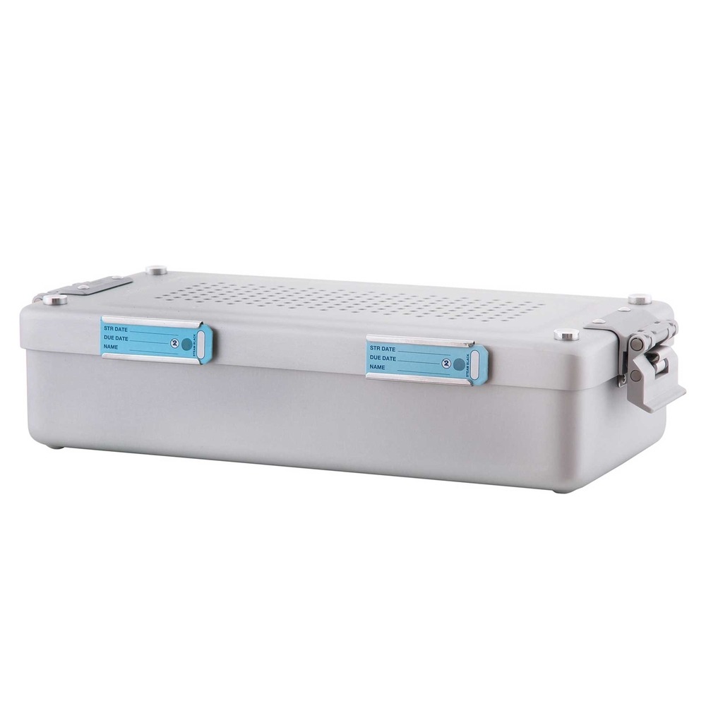 8100-20-GPM-Mini-Container-310x135x70-silber-Oben-und-unten-perforiert-Dentalinstrumente