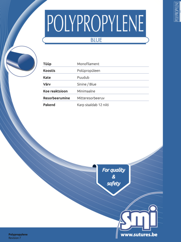 Polypropylene Blue infoleht